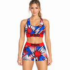PSD Style Comic Print Women's Athletic Set - model front view