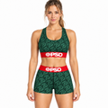 PSD Style Green Monogram Women's Athletic Set - model front view