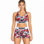 PSD Style Grey Red Graffiti Women's Athletic Set - model front view