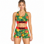 PSD Style Tropical Palm Women's Athletic Set - model front view